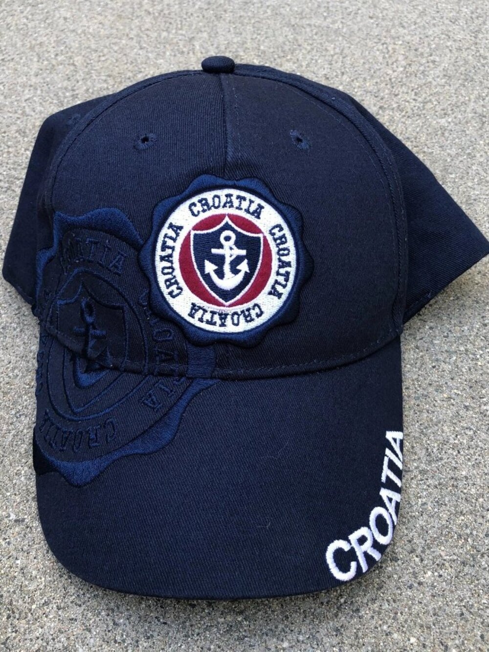 PORTO MARE Croatia Embroidered Baseball Hat Men's Blue Nautical Cap
